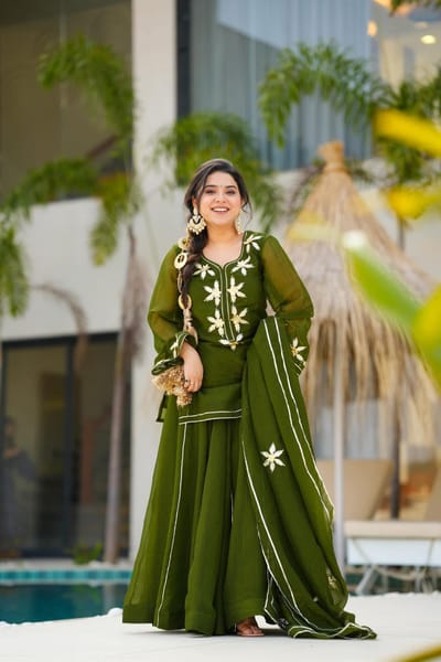 Green kurta palazzo set_img_0