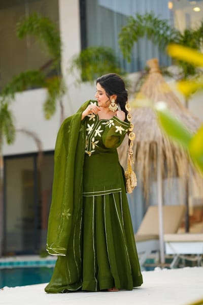 Green kurta palazzo set_img_1