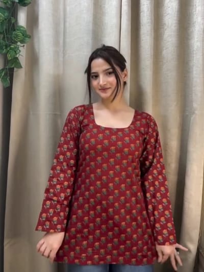 Maroon Short Kurti_img_0