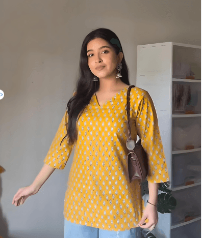 Yellow Short Kurti_img_0