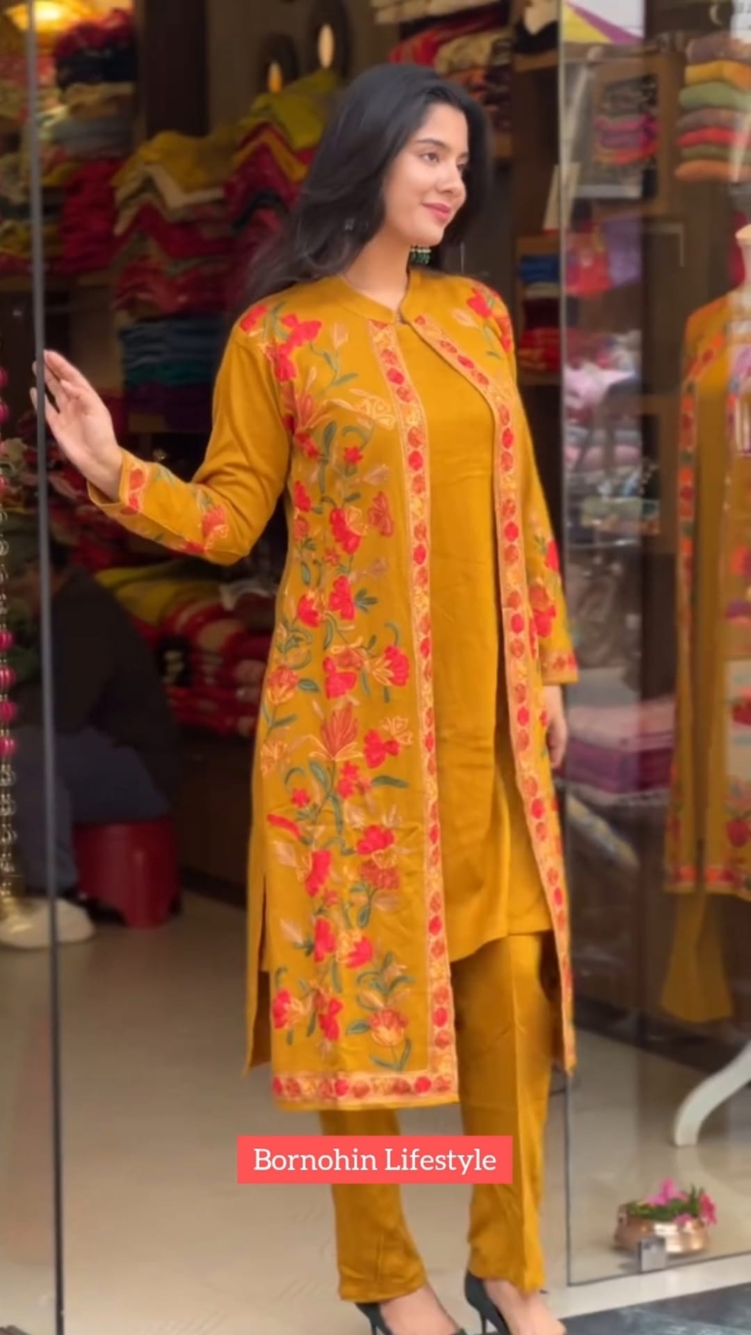Yellowish Orange Digital Printed Cotton Co-Ord Suit