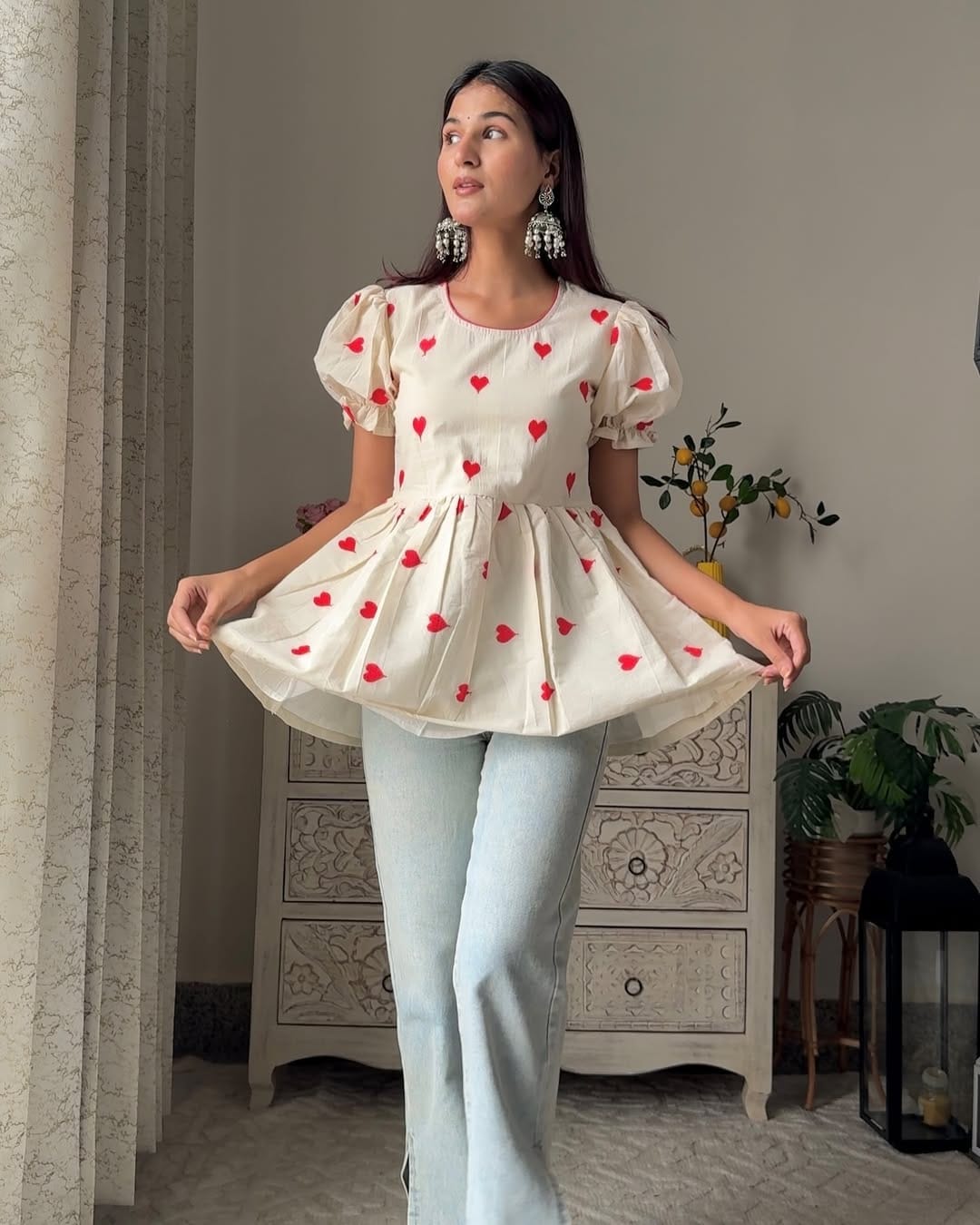 Heart Peplum Top