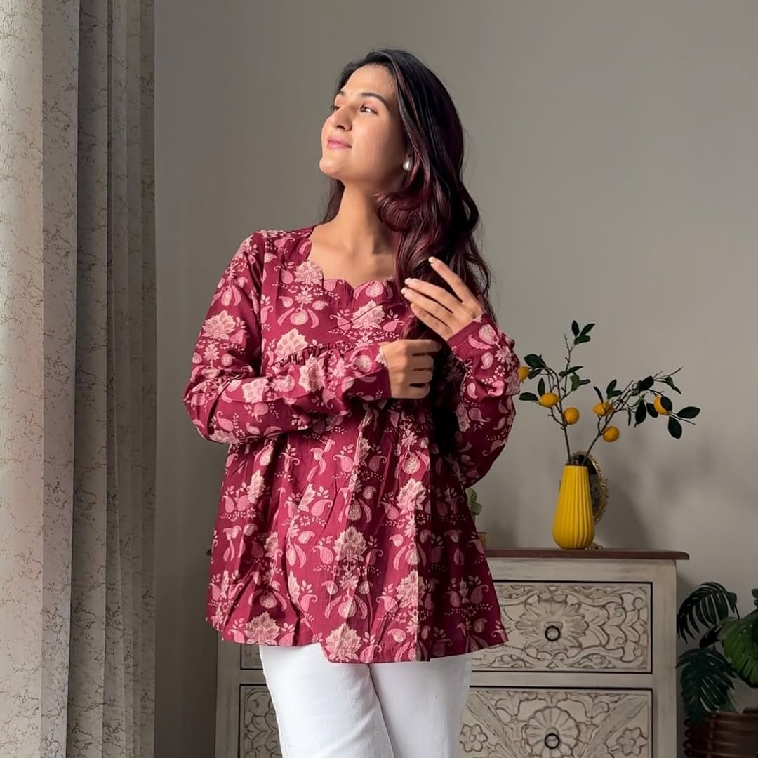 Gulnaar Scallop Top