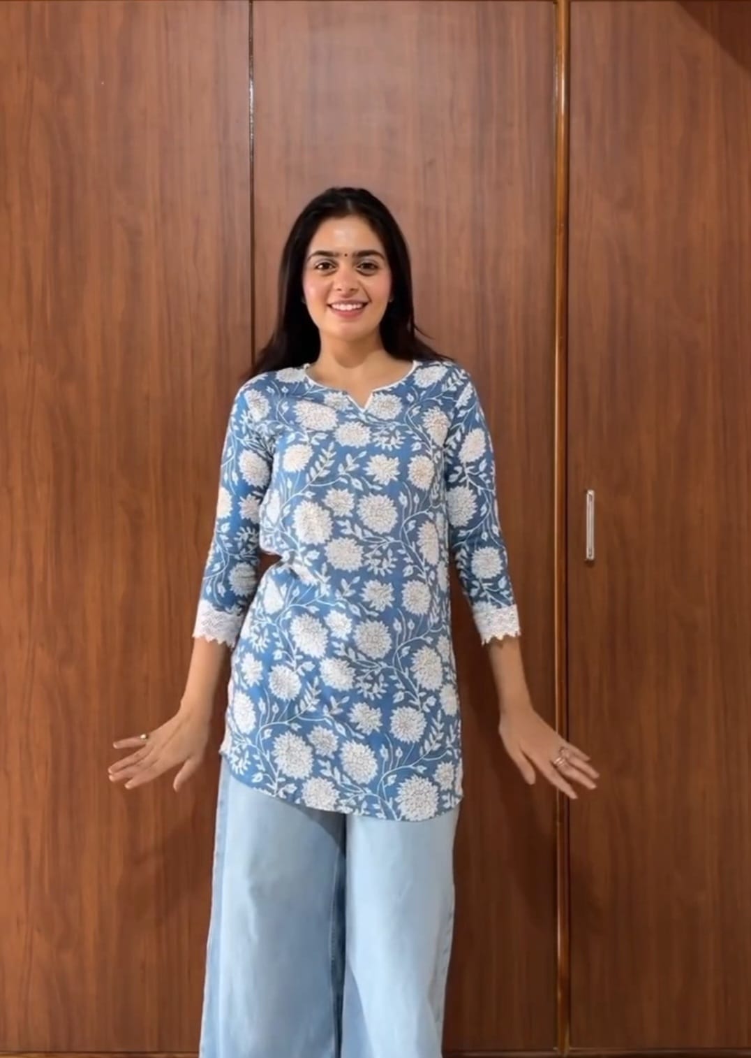 Sky Blue Short Kurti