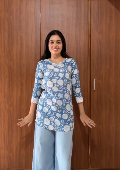 Sky Blue Short Kurti_img_0