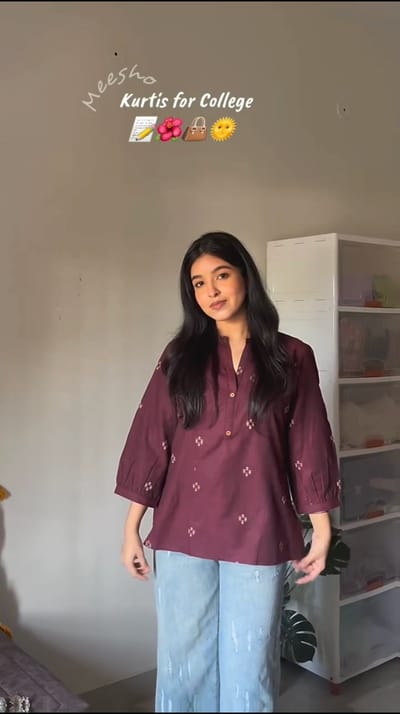 Deep Wine Short Kurti_img_0